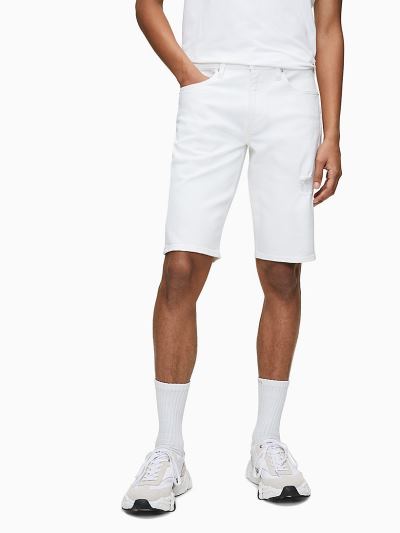 Calvin Klein Ruhák HU547994 | Calvin Klein Denim Férfi Rövidnadrág Fehér